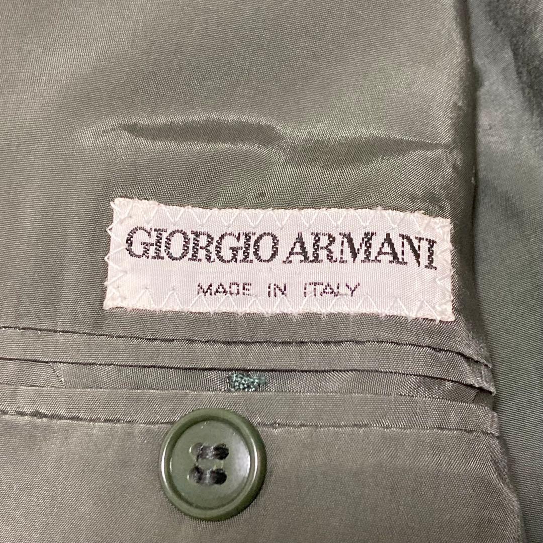 美品 ジョルジオアルマーニ テーラードジャケット ツイード チェック ウール L