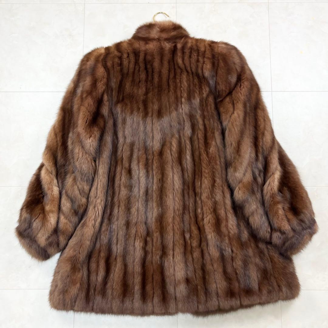【美品】カナディアンセーブル ハーフコート 本毛皮 11