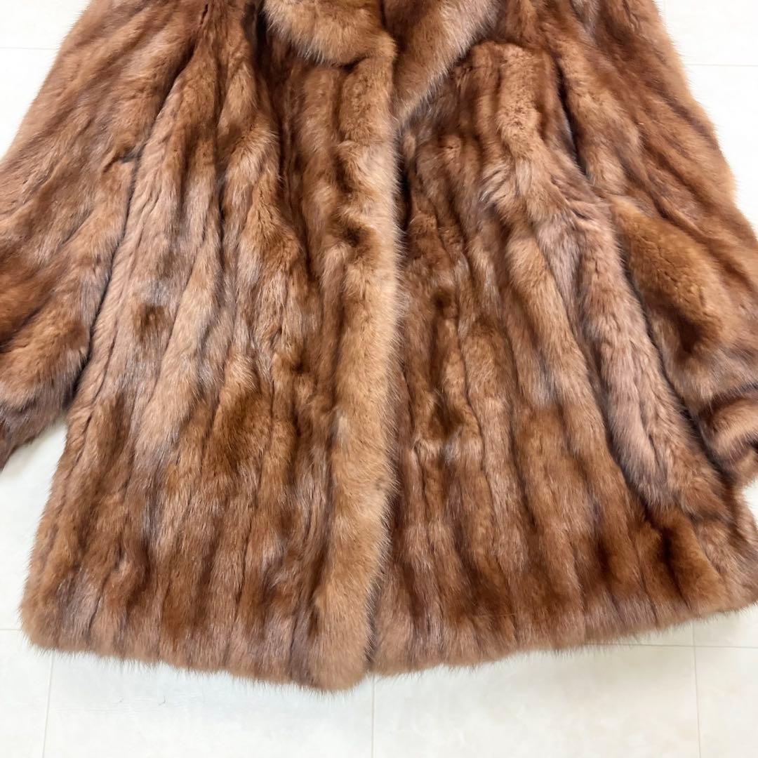 【美品】カナディアンセーブル ハーフコート 本毛皮 11
