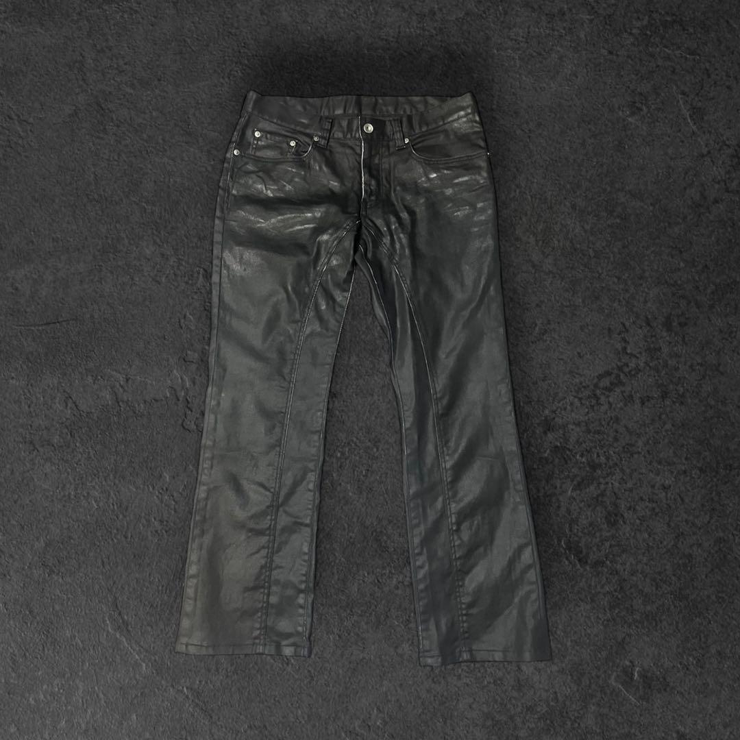 00s Archive Darkwear Opium コーティング パンツ 黒