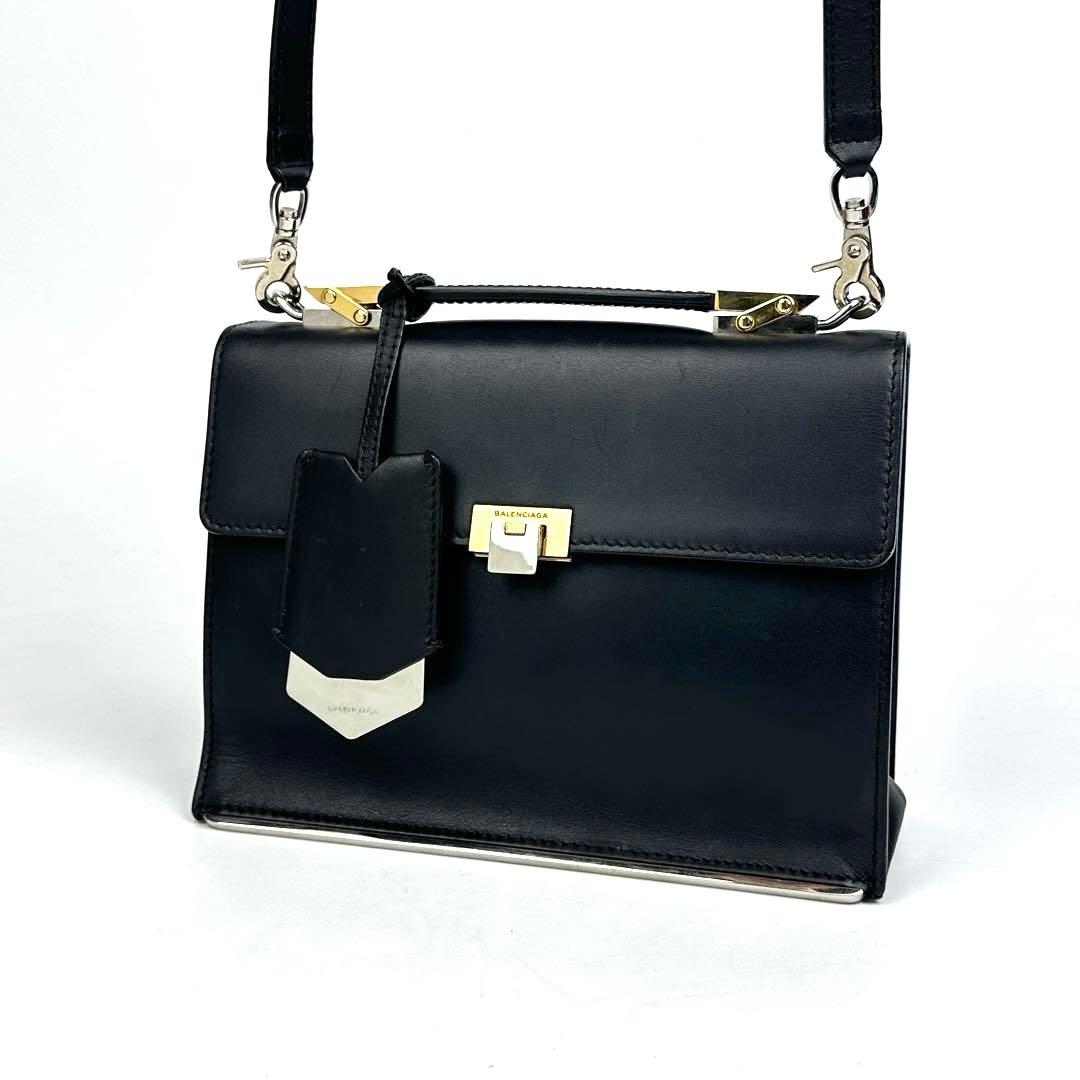 【美品】バレンシアガ　ル・ディス　ショルダーバッグ　2way　レザー　ブラック