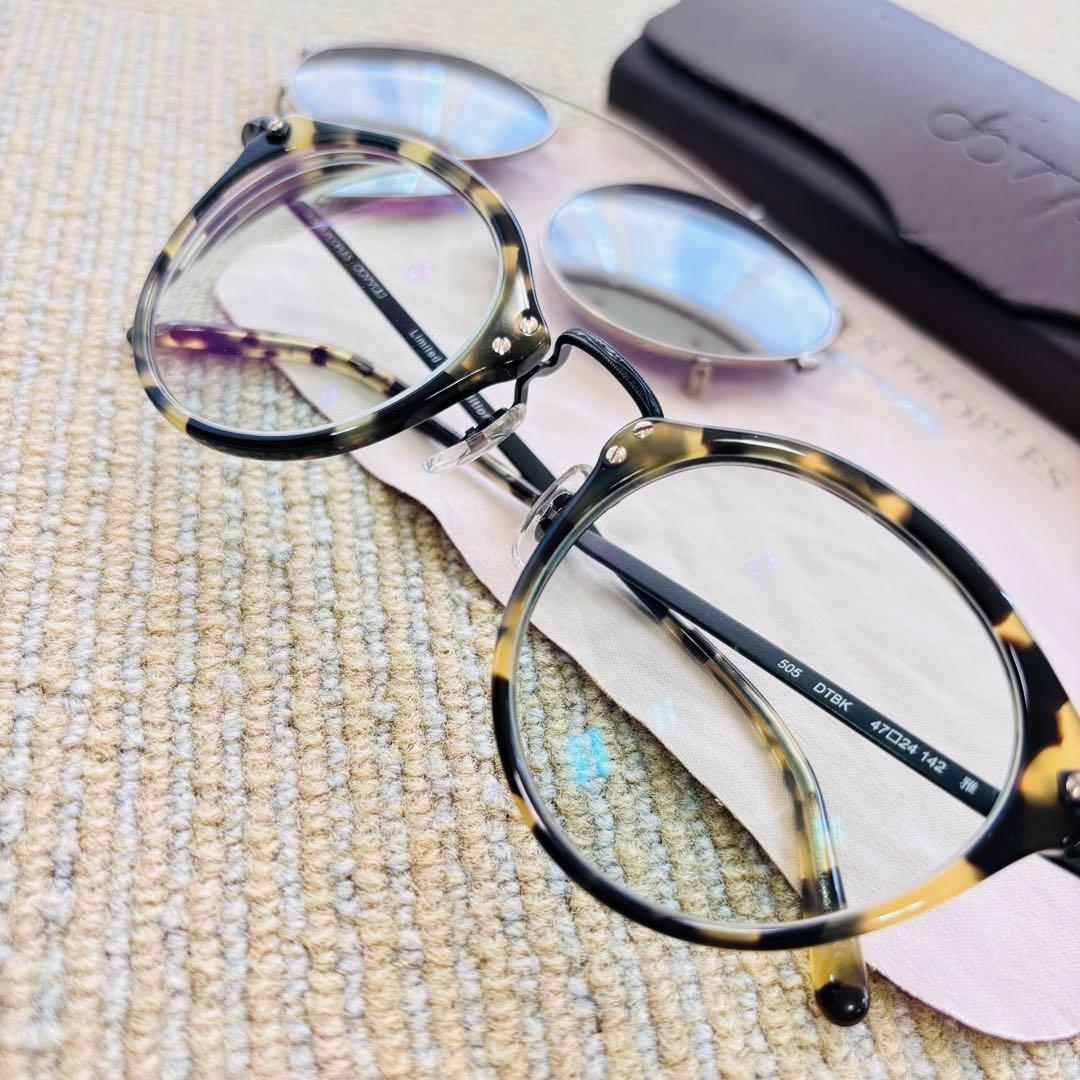 【極美品】OLIVER PEOPLES 505 雅 DTBK クリップオン付き