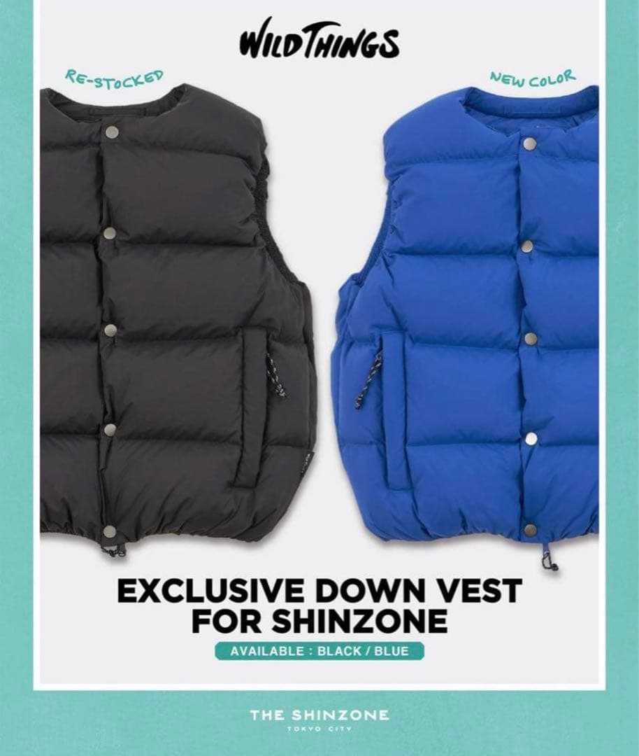 【美品】Shinzone × WILDTHINGS ダウンベスト ブラック