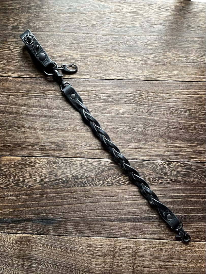 編み込みレザーウォレットコード　TYPEB シボ　黒染　HTC CALEE