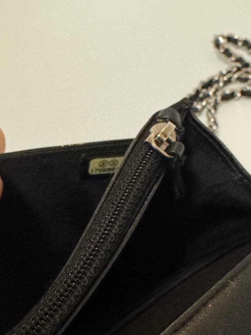 美品 CHANEL シャネル　パテント　エナメル　チェーンウォレット バッグ