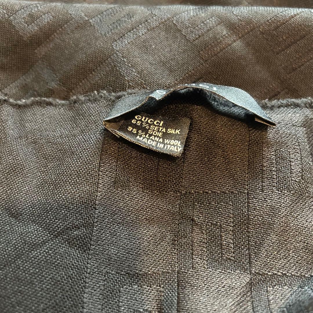 GUCCI ブラック マフラー フリンジ付き ストール