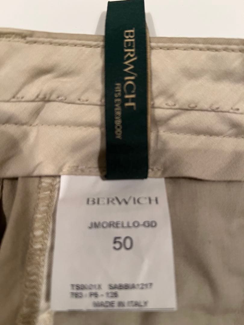 25年新作（通年）ベルウィッチBERWICH ノープリーツスリムパンツ50