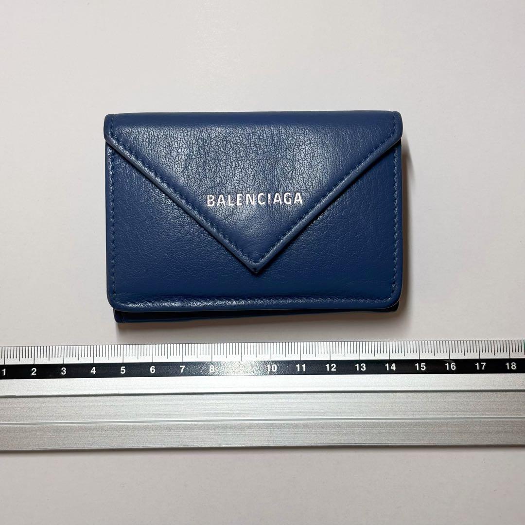 BALENCIAGA 財布 ブルー ペーパーウォレット