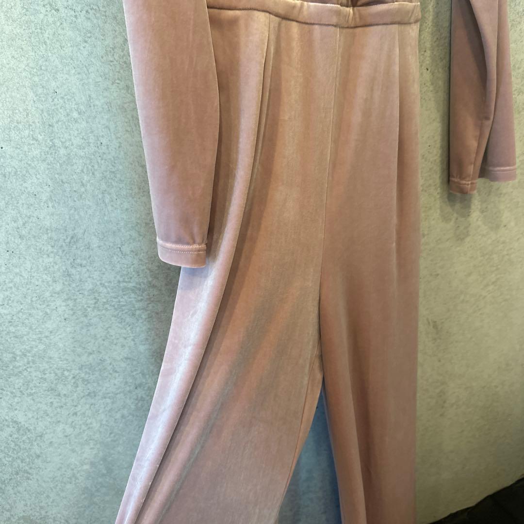 超美品★anuans ベロアカットオールインワンベージュピンク定価¥23,100