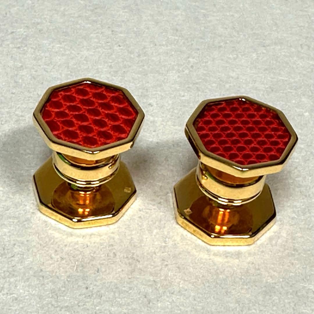 HERMES カフリンクス （カフスボタン）レザー オクタゴン