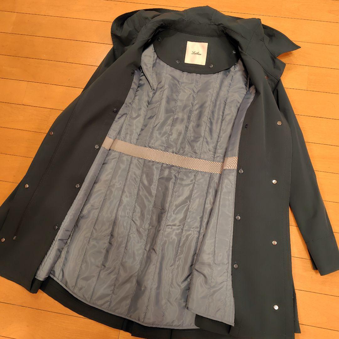 専用レリアン ティールカラー ダークグリーン フーデッドコートクリーニング済9M