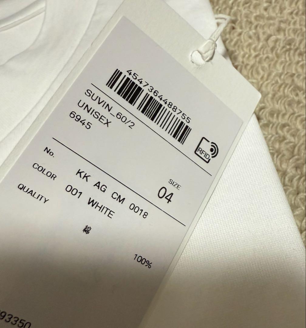 ATON★SUVIN60/2★長袖カットソー★Tシャツ★白★サイズ04