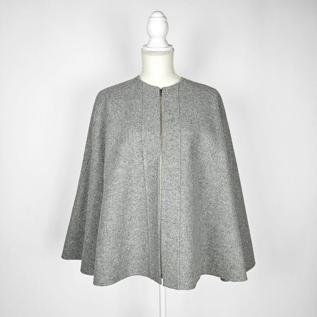 【試着のみ】シクラス　ポンチョ　ケープ　ダブルフェイス　ウール　36