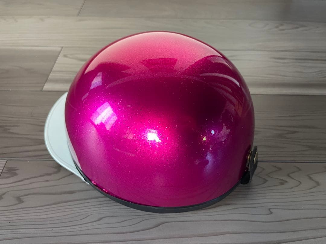 キャンディーピンク ラメ コルク半 ヘルメット