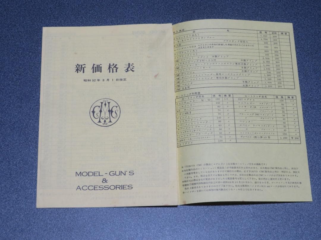TOKYO CMC　モデルガン　 カタログ