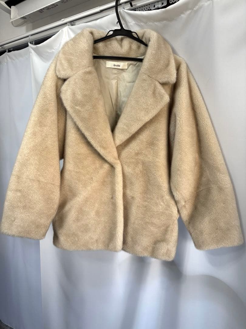 アンヌークanuke Eco Minkfur Jaket アイボリー 38