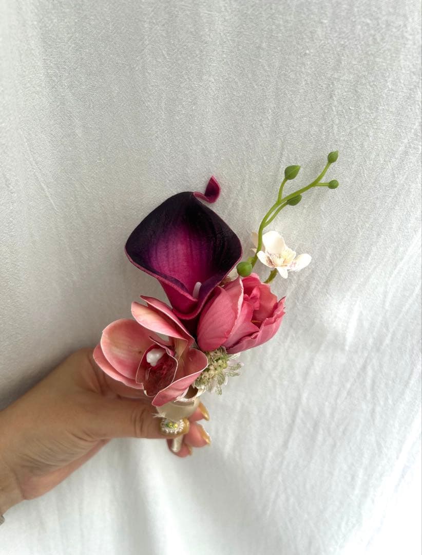 お値下げ）ウェディングブーケ・ブートニア　アーティシャルフラワー