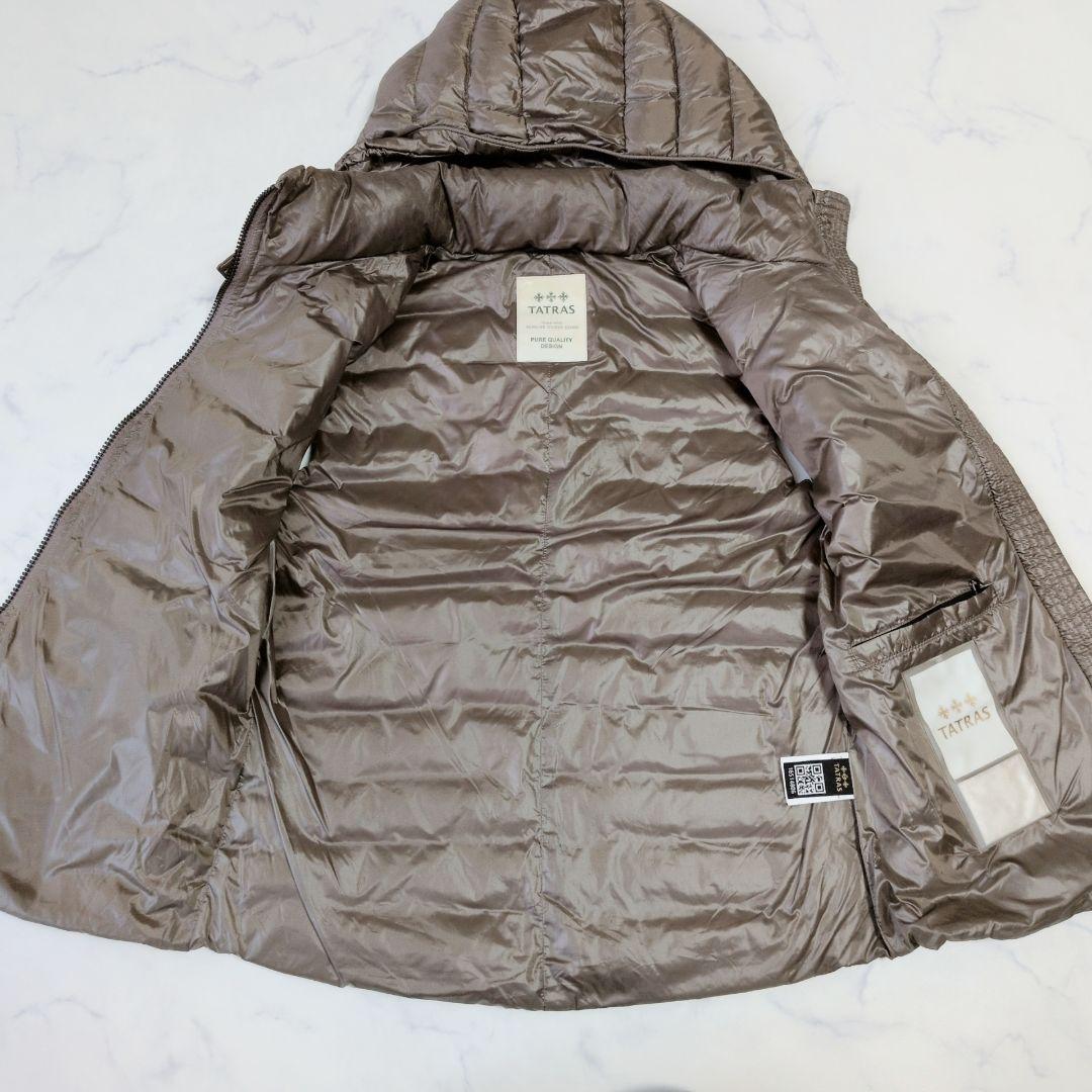 美品✨️TATRAS タトラス ダウンベスト フード付き 2way ブラウン L