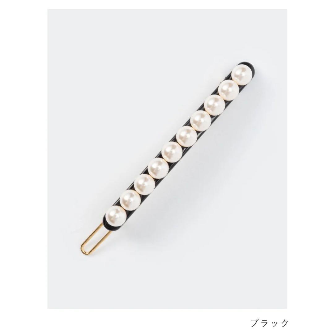 ALEXANDRE DE PARISパール ヘアピン スワロフスキー ブラック