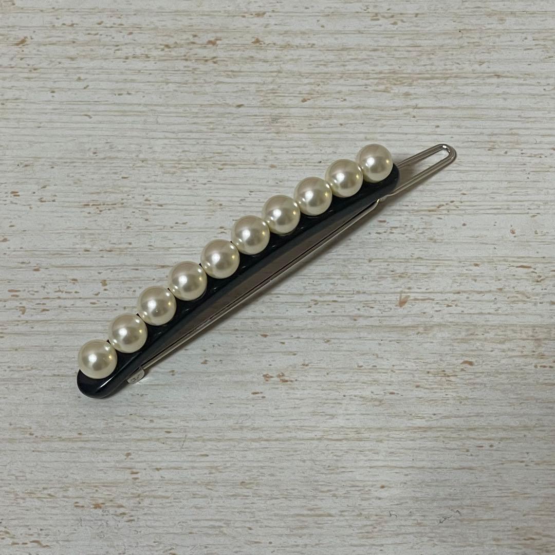 ALEXANDRE DE PARISパール ヘアピン スワロフスキー ブラック