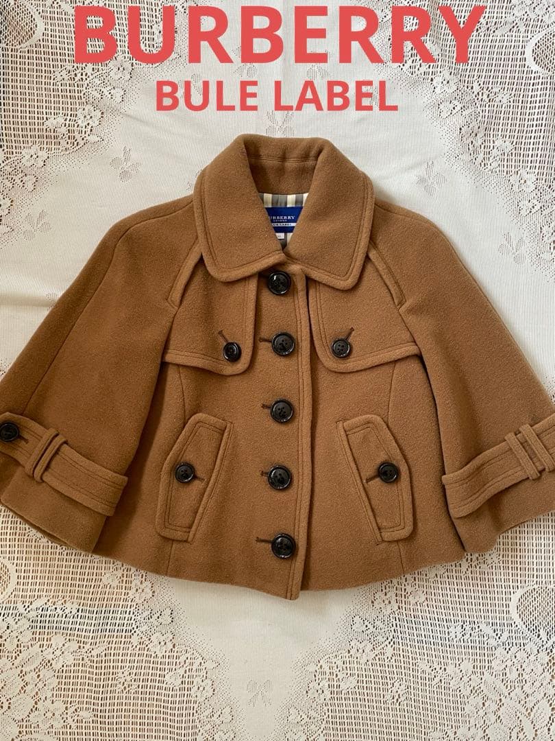 BURBERRY BLU LABEL ポンチョ風ショート丈コート