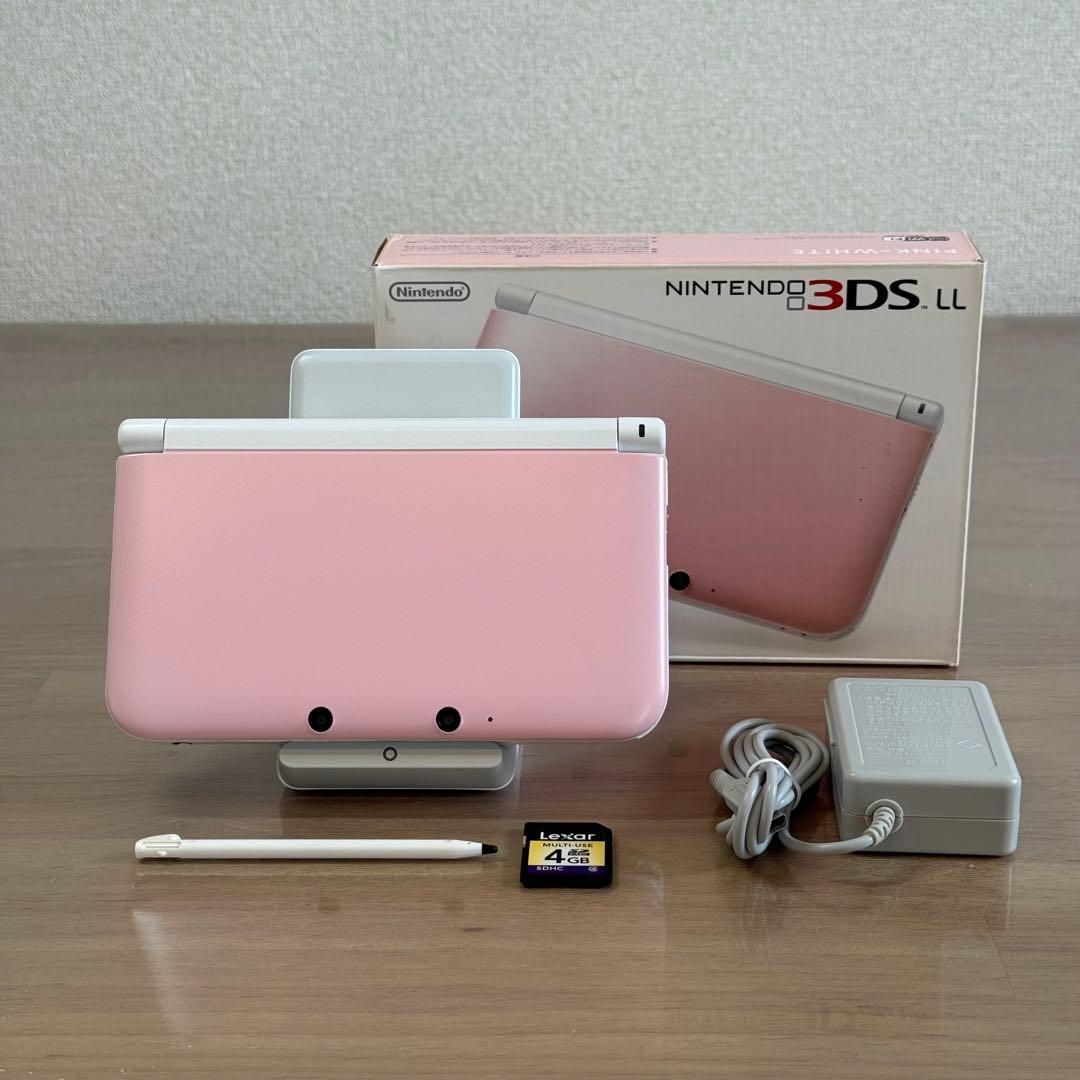 7-176 ニンテンドー3DS LL ピンク×ホワイト 箱付き