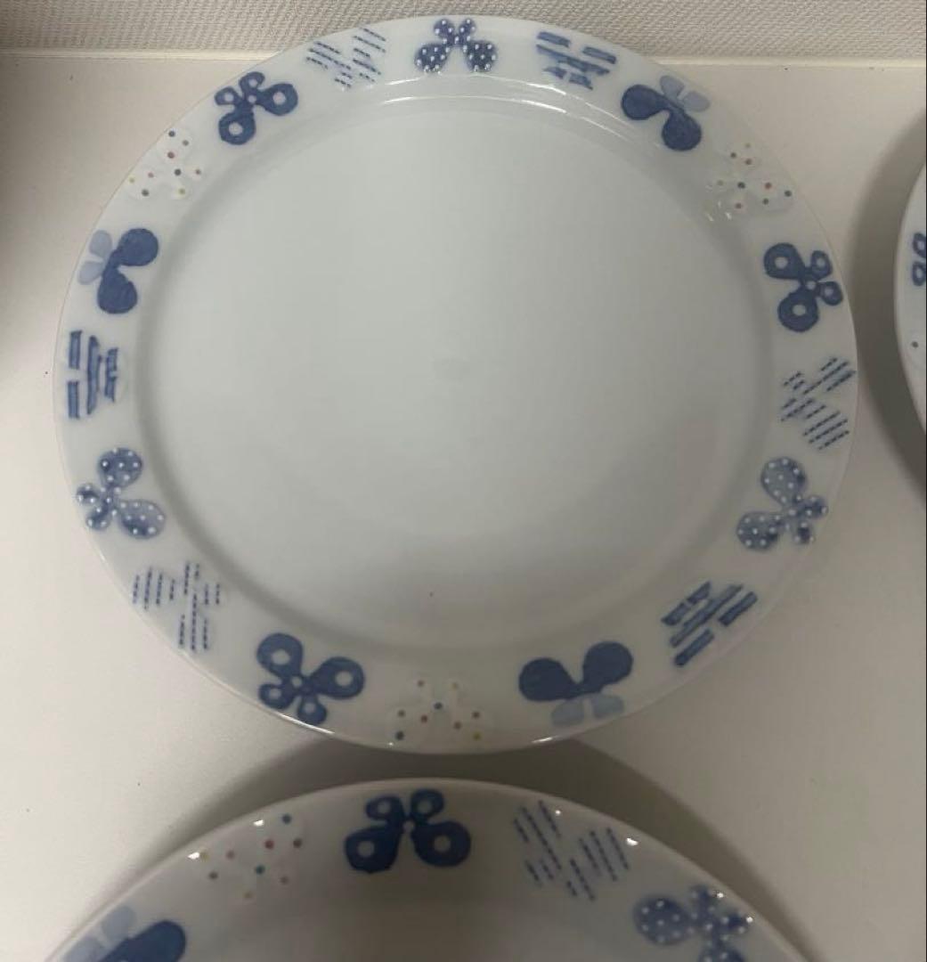 砥部焼　皐月窯　ちょう　7寸リム皿２枚　浅鉢２枚　4枚セット