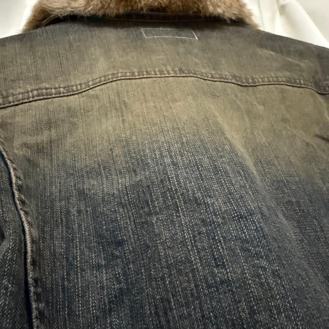 激レア！LED RECHWE 錆 ファー付きデニムジャケット M / y2k