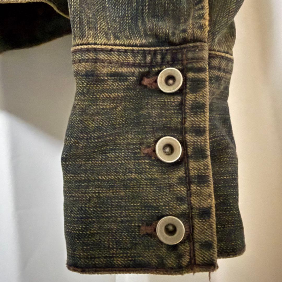 激レア！LED RECHWE 錆 ファー付きデニムジャケット M / y2k