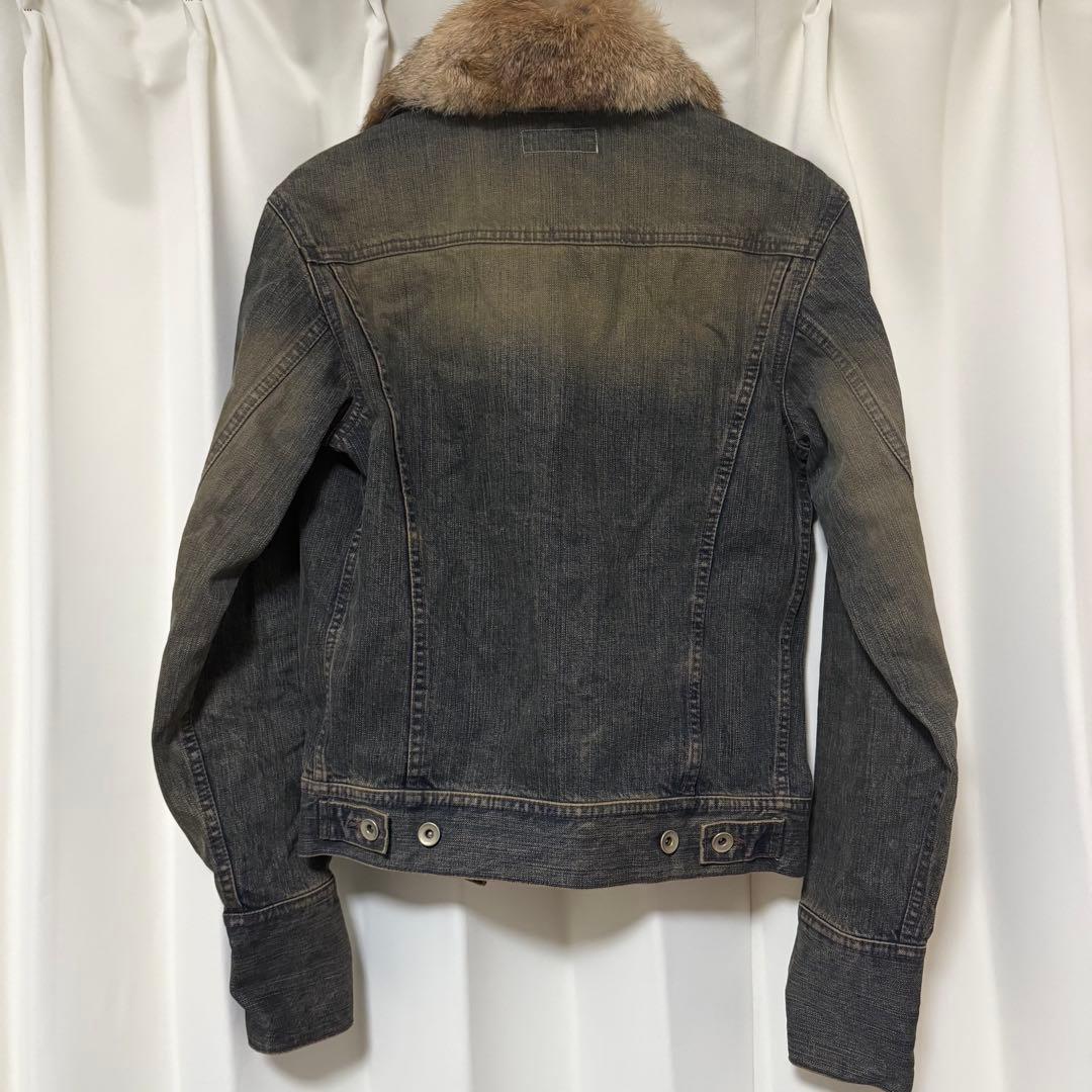 激レア！LED RECHWE 錆 ファー付きデニムジャケット M / y2k