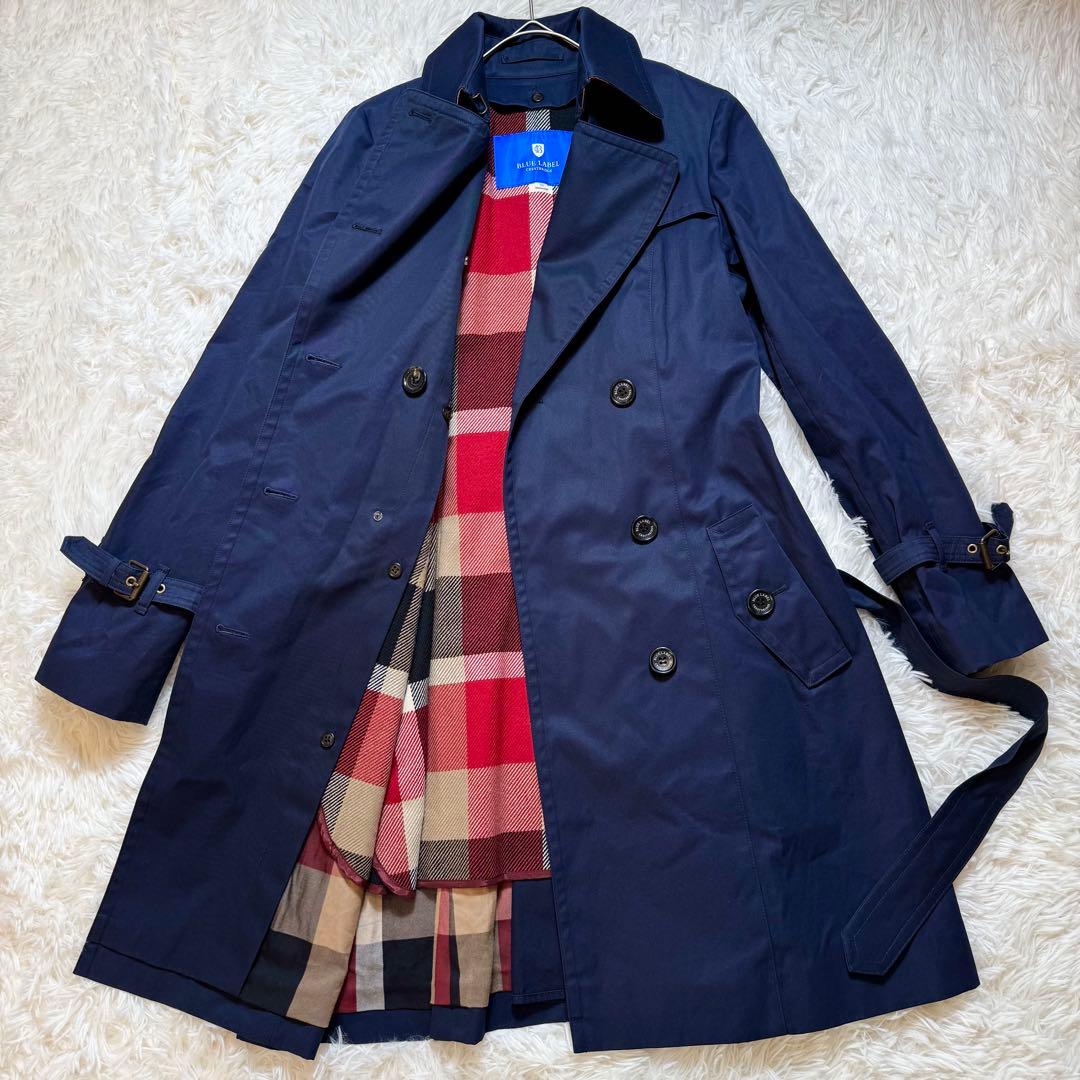 未使用級 ブルーレーベルクレストブリッジ ライナー ベルト付き トレンチコート