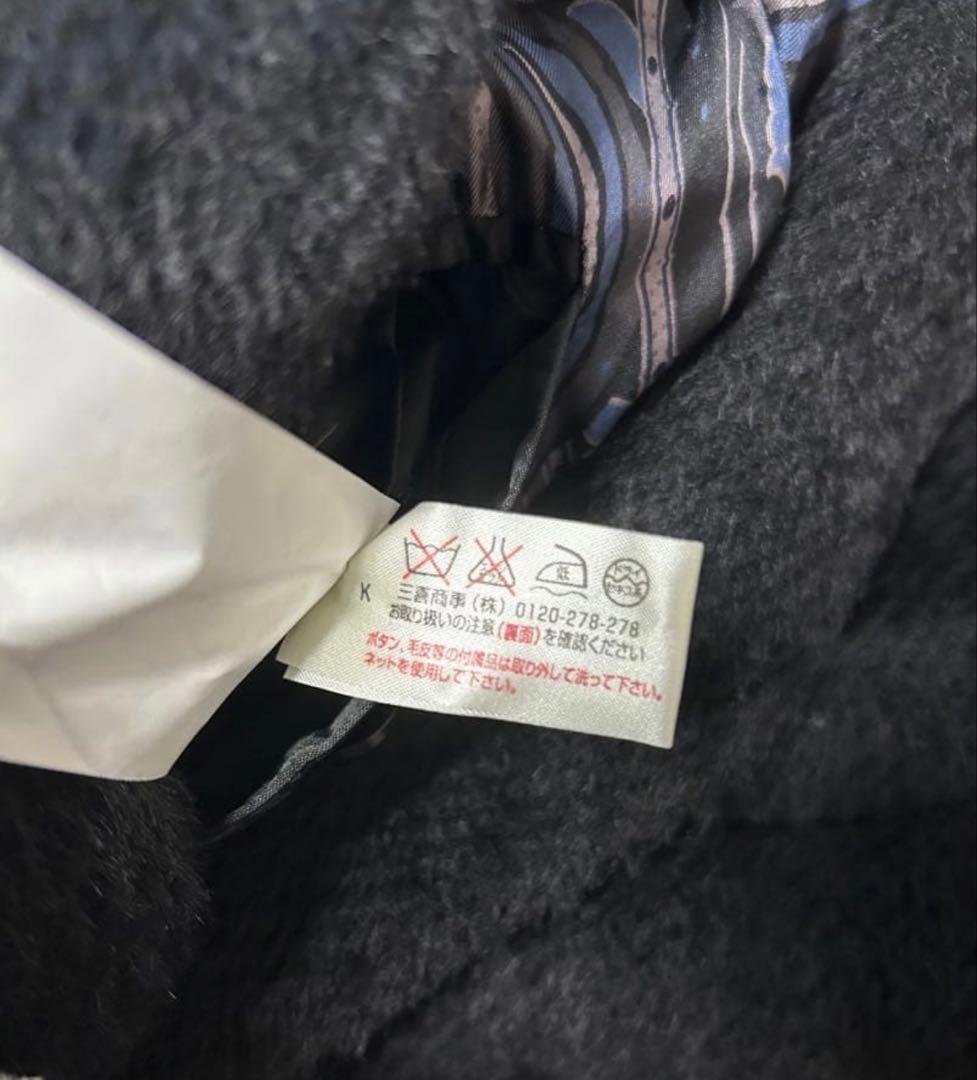 美品　ETRO ブラック チェスターコート　アルパカ　48