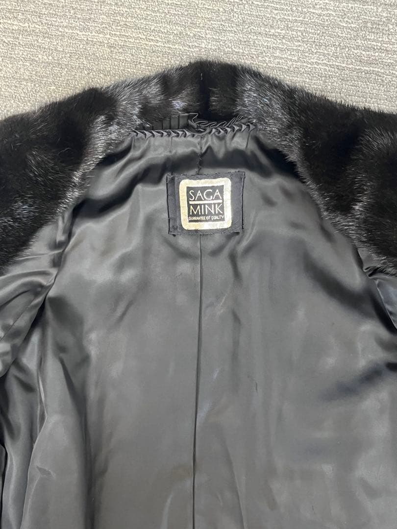 【美品】Lサイズ SAGA MINK ミンク ミドルコート ブラック ファー