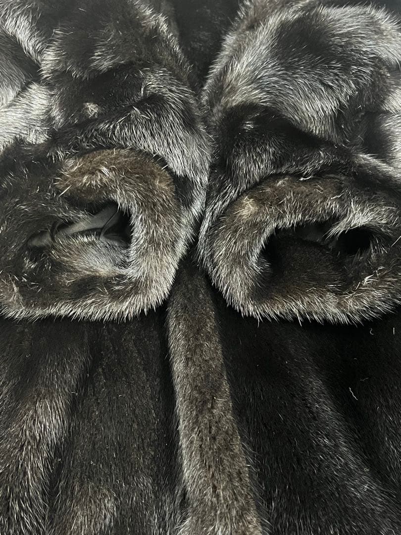 【美品】Lサイズ SAGA MINK ミンク ミドルコート ブラック ファー