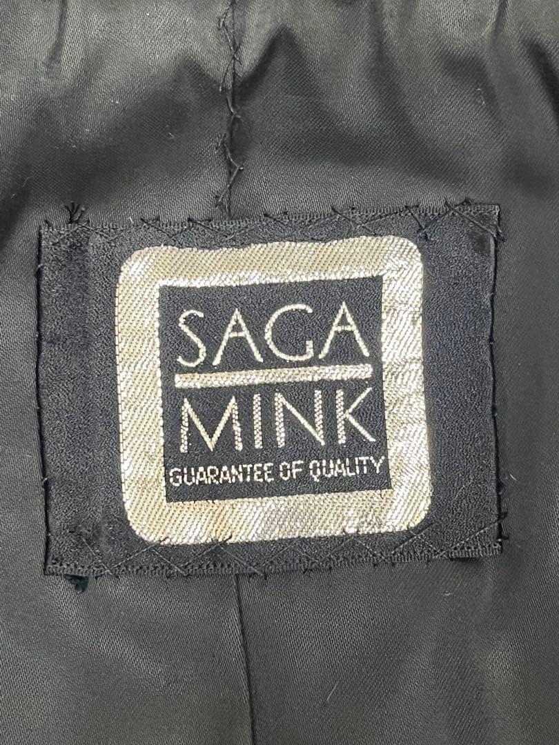 【美品】Lサイズ SAGA MINK ミンク ミドルコート ブラック ファー