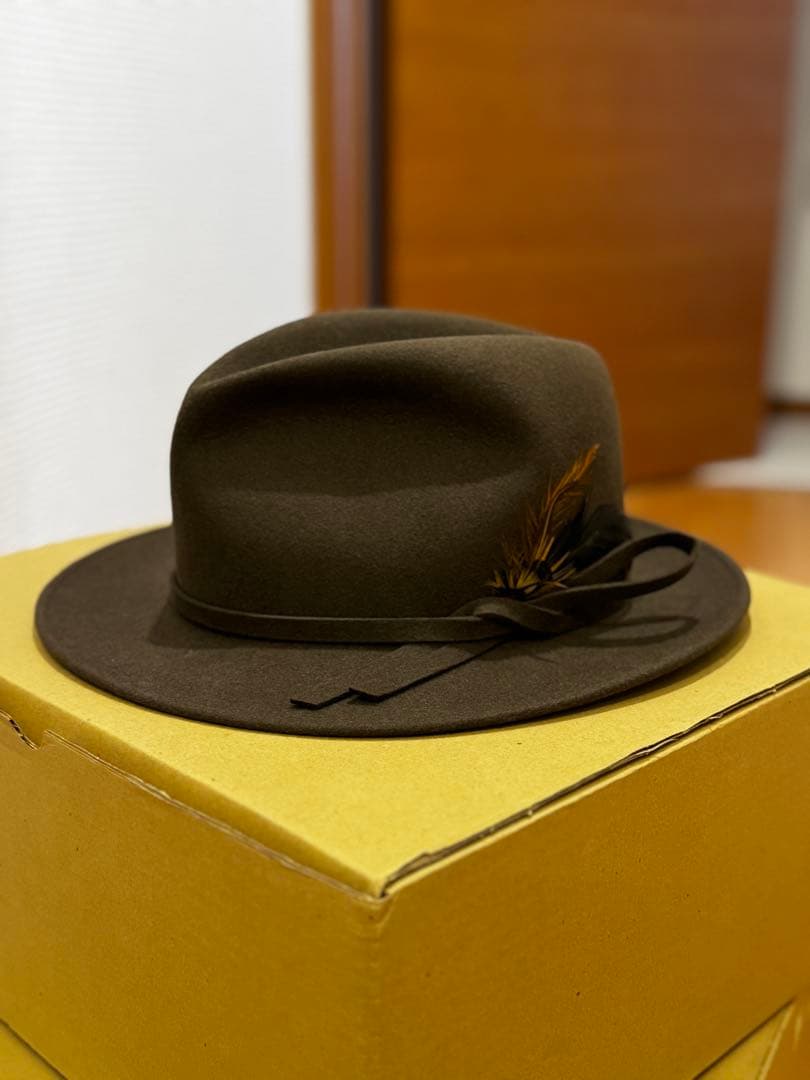 新品未使用　ステットソン ウールフェルトハット サンドベージュ 57cm