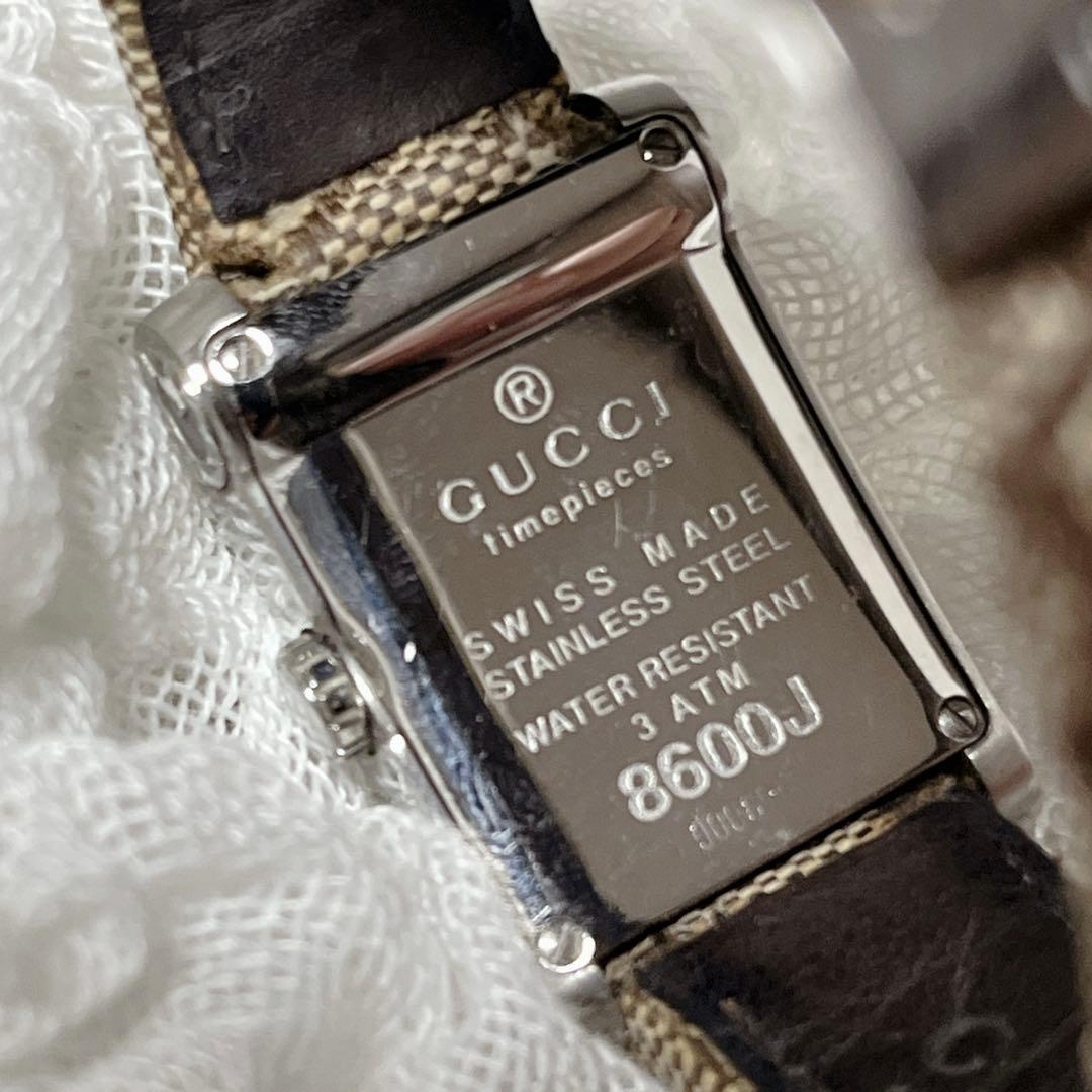 希少✨グッチ 8600J スクエアフェイス GG 腕時計 レディース　ウォッチ