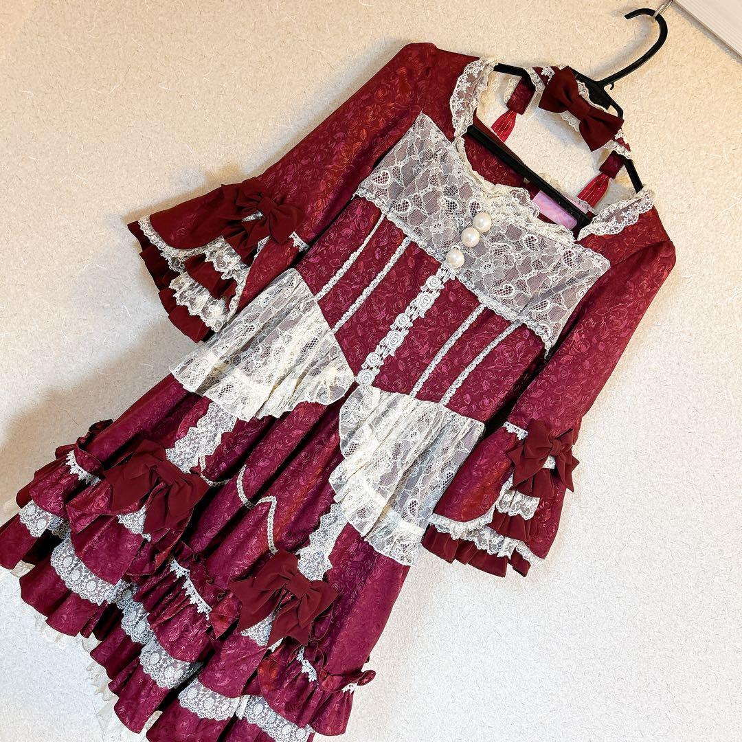 Angelic Pretty ローズガーデンプリンセスワンピース ワイン