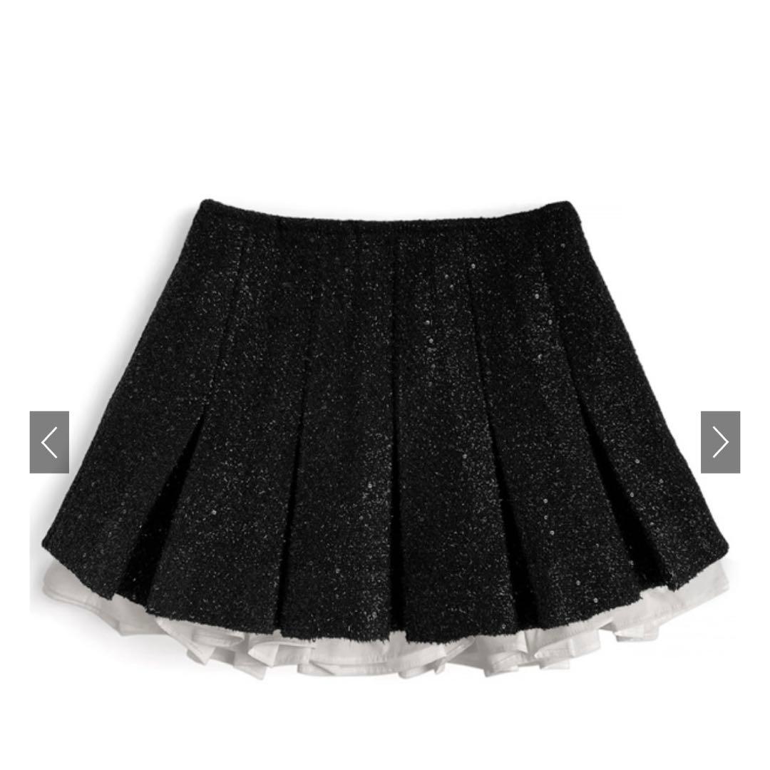 2Wayレースダブルボタンツイードジャケット スカート　ブラック セットアップ