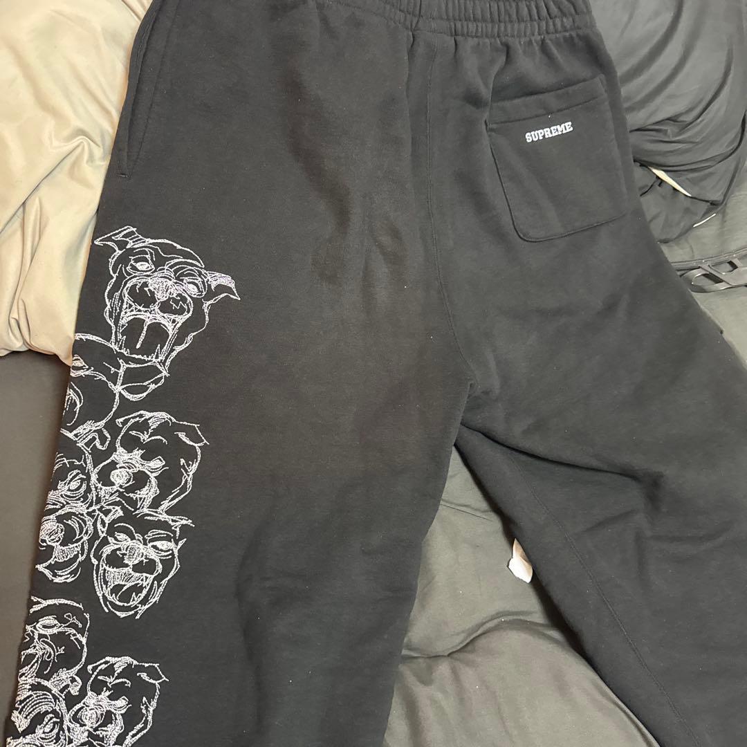 Supreme Pitbulls Embroidered Sweatpant 黒
