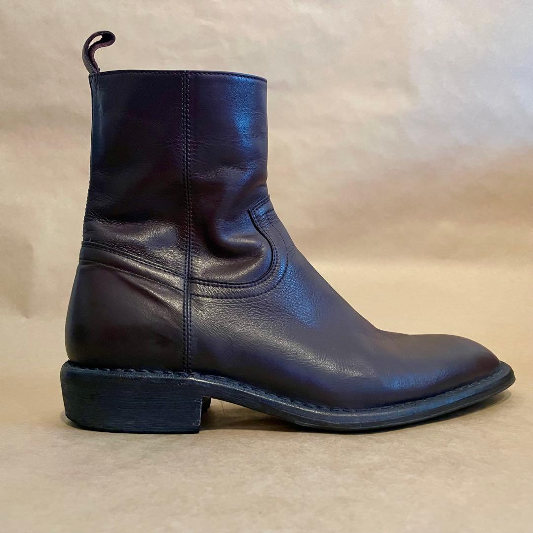 【MOMA】サイドジップブーツ ダークブラウン 42 イタリア製