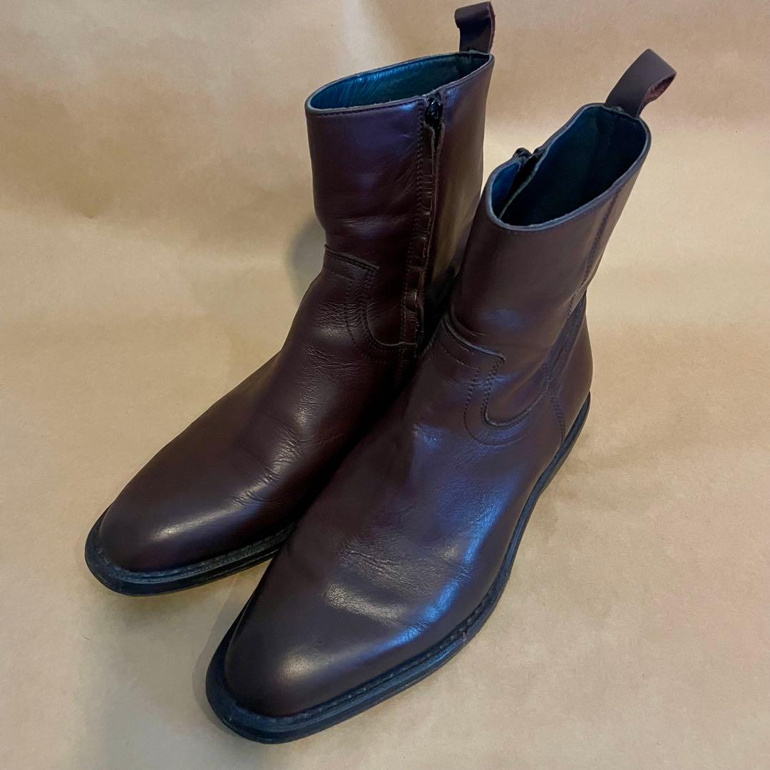 【MOMA】サイドジップブーツ ダークブラウン 42 イタリア製