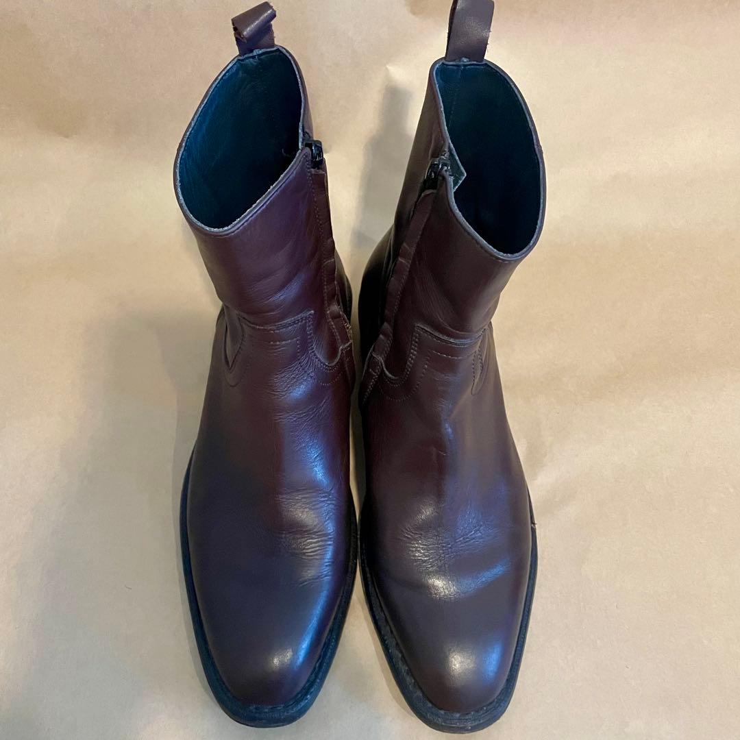 【MOMA】サイドジップブーツ ダークブラウン 42 イタリア製