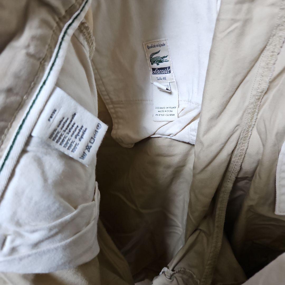 【美品】ラコステ LACOSTE ハーフパンツ ３８インチ カーキ ベージュ