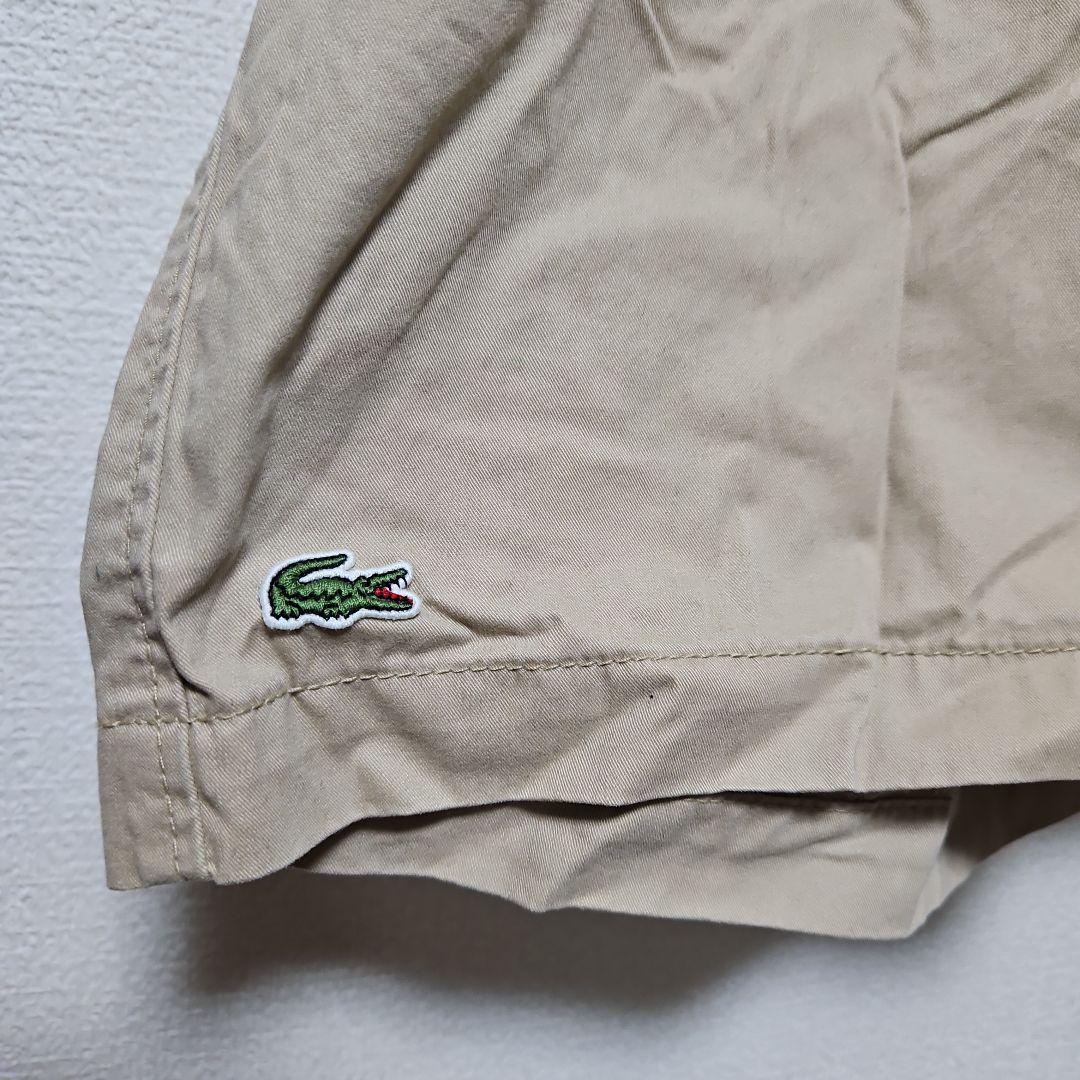 【美品】ラコステ LACOSTE ハーフパンツ ３８インチ カーキ ベージュ