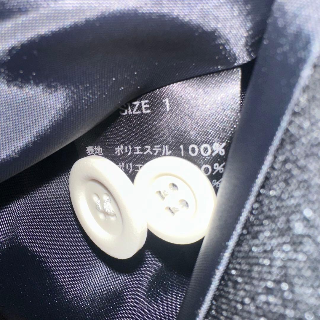 cygne ノーカラージャケット 黒 ダブルボタン