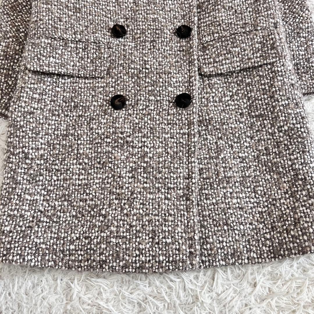 ADORE アドーア ツイード フォックスファー ダブル コート