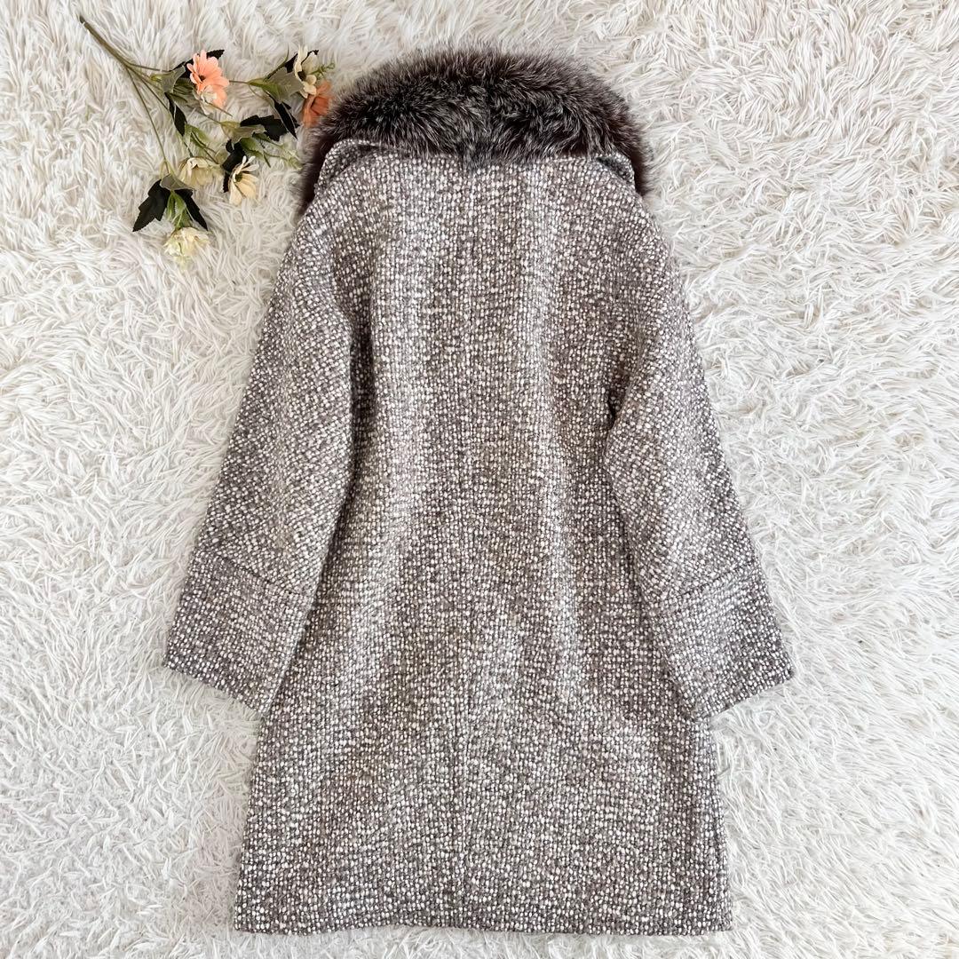 ADORE アドーア ツイード フォックスファー ダブル コート