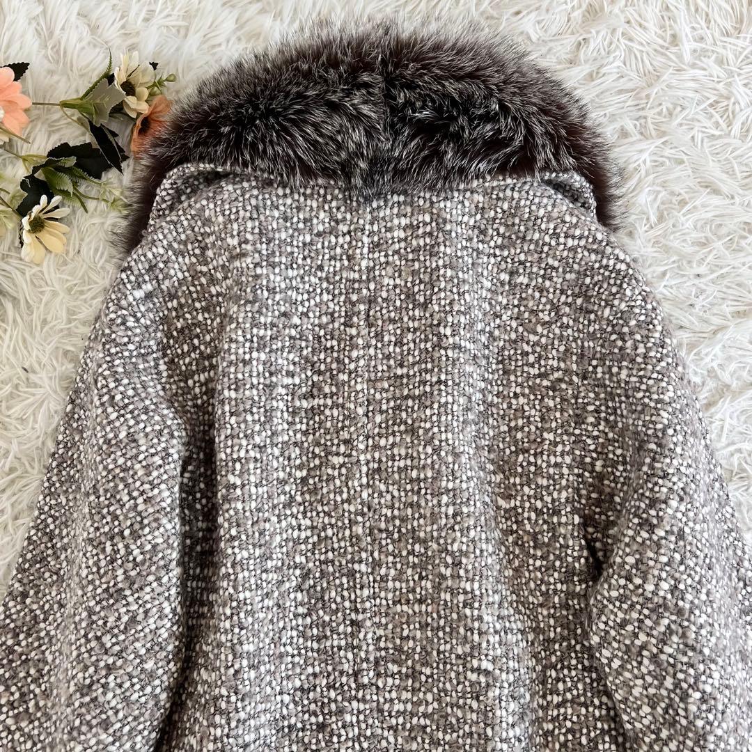 ADORE アドーア ツイード フォックスファー ダブル コート