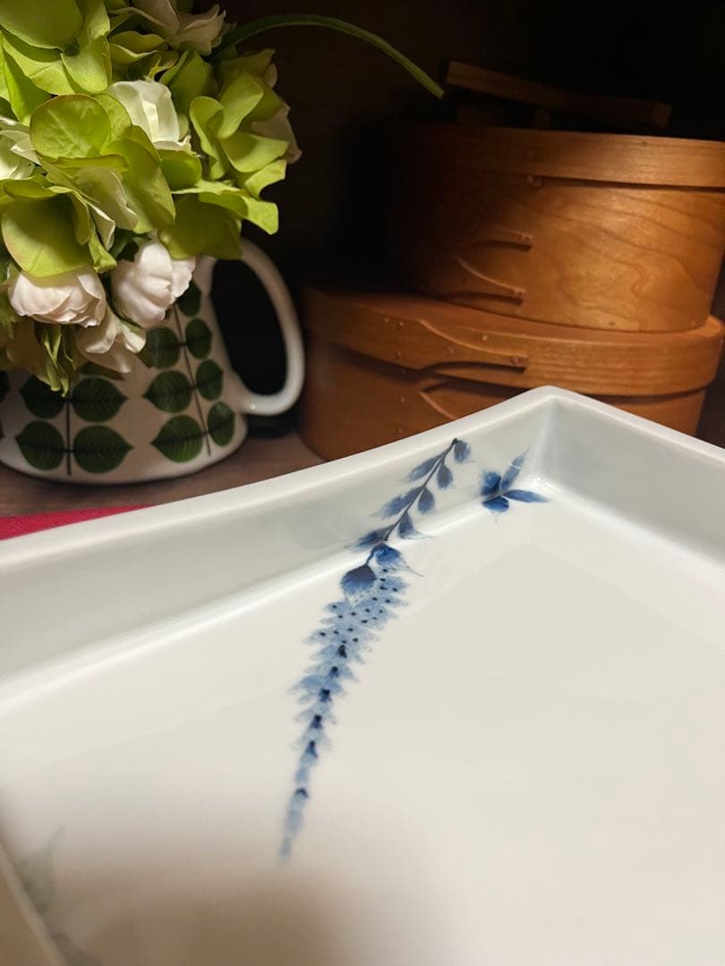 九谷焼　理節　山本長左　角鉢　角皿　箱あり